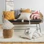 Housse de coussin 40 x 40 cm – Coton imprimé tufté Mirade Camel