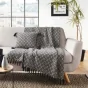 Plaid a franges 125 x 150 cm en coton tissé Janna