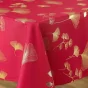 Nappe rectangle 150 x 300 cm polyester imprimé metallisé Bloomy rouge
