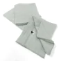 lot de 3 serviettes 40 x 40 cm gaze de coton unie gaïa eucalyptus