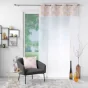 Voilage a oeillets 140 x 240 cm voile sablé + haut velours Clairine Rose