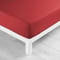 Drap housse 2 personnes 140 x 190 cm microfibre unie oscar Rouge