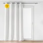 Lot de 2 rideaux a oeillets 140 x 260 cm polyester imprime metallisé Louxor Blanc