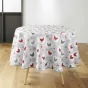 Nappe ronde (0) 180 cm polyester imprime suzette Gris