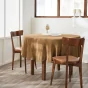 Nappe ronde (0) 180 cm gaze de coton unie Gaïa Camel