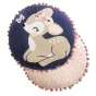 coussin déhoussable avec pompons (0) 40 cm gaze de coton imprimée forêt enchantée