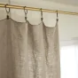 Rideau ajustable + 8 anneaux pince 140 x 270 cm lin lavé français luxe soline Lin