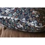 Coussin déhoussable avec croquet 40 x 40 cm gaze de coton imprimée capucine minuit Bleu foncé