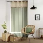 Voilage à oeillets 140 x 240 cm voile sablé + jute Greenybel Vert