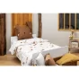 Couette imprimée réversible 240 x 220 cm + 2 taies d'oreiller 60 x 60 cm coton imprimé Pompon