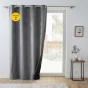Lot de 2 Rideaux isolant thermique a oeillets 140 x 260 cm velours relief Polarchic Anthracite