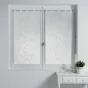 Paire droite passants 2 x 60 x 160 cm voile sable brode petite fleur Blanc/Blanc