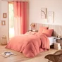 Housse de couette 260 x 240 cm en gaze de coton naturelle + 2 taies Rose