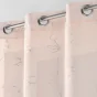 Voilage a oeillets 140 x 240 cm en voile imprimé métallisé Artyline Rose/argent