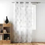 Lot de 2 voilages a oeillets 140 x 240 cm effet lin tissé imprimé Indila Blanc