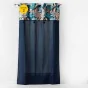 Lot de 2 rideaux a oeillets 140 x 240 cm en coton + haut metallisé Alianor Bleu