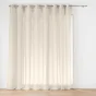 Lot de 2 Voilage à œillets grande largeur 300 x 240 cm voile tissé Carlin Beige