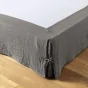 Cache-sommier gaze de coton 90 x 190 cm Gaia Anthracite