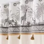 Rideau a oeillets 140 x 240 cm coton + haut imprimé Kenya lodge Naturel
