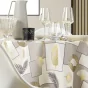 Nappe ronde (0) 180 cm polyester imprime metallise natane Naturel