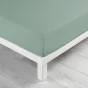 Drap housse 2 personnes 160 x 200 x 30 cm Linette coton lavé  57 fils Sauge
