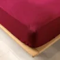 Drap housse 1 personne 90 x 190 cm coton bio 57 fils biolina Bordeaux