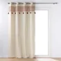Lot de 2 Rideaux  a oeillets 140 x 240 cm polycoton+ pompons Isalina Terracotta