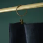 Rideau ajustable + 8 anneaux pince  140 x 270 cm velours de coton césar minuit Bleu foncé