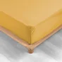 Lot de 2 Draps housse King size Jaune 180 x 200 cm en percale bonnet 30 cm