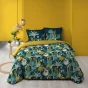 Pack parure de couette 260 x 240 cm Guinea vert + drap housse 160 x 200 x 30 cm Jaune
