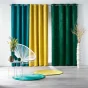 Rideau 100% occultant 140 x 240 cm en velours frappé Tropicaline Jaune
