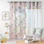 Panneau a oeillets 140 x 280 cm voile sable+top imprime+jute alissia top Rose