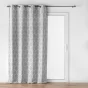 Rideau tamisant a oeillets 140 x 260 cm jacquard Feuilles Gris
