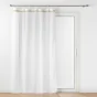 Voilage a oeillets bois 140 x 240 cm voile tisse+fantaisie Mileo Blanc
