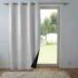 Rideau thermique phonique 140 x 260 cm 100% occultant/velours relief shadow Perle