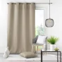 Lot de 2 rideaux grande hauteur à œillets 140 x 280 cm polyester Essentiel Beige