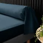 Taie de traversin 85 x 185 cm percale uni 78 fils percaline  +p bourdon Bleu Nuit