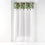Panneau a oeillets 140 x 240 cm voile sable+top imprime+pompon bohoflora Jaune