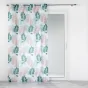 Panneau a oeillets 140 x 280 cm voile sable imprime belline Blanc/emeraude