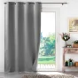 Rideau a oeillets 135 x 260 cm 100% occultant thermique uni occultissime Gris