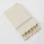 fouta avec franges 100 x 200 cm coton tissé teint ulysse ecume