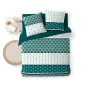 Parure 3 p. 240 x 220 cm polycoton  52 fils Stria Emeraude