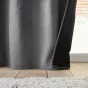 Rideau isolant thermique a oeillets 140 x 260 cm isolant/velours relief Polarchic Anthracite