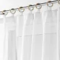 Voilage a oeillets bois 140 x 240 cm voile tissé Minalisa Blanc