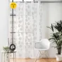 Lot de 2 Voilages a oeillets 140 x 240 cm sablés  imprimés metallisé Milo Argent