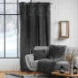Rideau a oeillets 140 x 240 cm velours et imitation fourrure  Caresse Anthracite