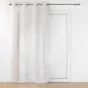 Lot de 2 Voilages art déco a oeillets 140 x 240 cm metallisé Lorea Naturel