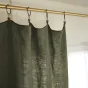 Rideau ajustable + 8 anneaux pince 140 x 270 cm lin lavé français luxe soline Vert kaki