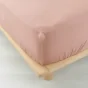 Drap housse 2 personnes 140 x 190 cm double gaze coton 57 fils Angelia Rose