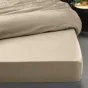 Drap housse queen size 160 x 200 cm bonnet 30 cm percale de coton 78 fils Sable